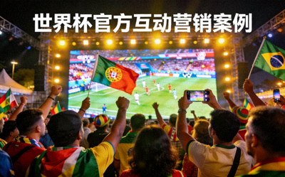 世界杯官方互动营销案例 - 球迷在大型屏幕前互动
